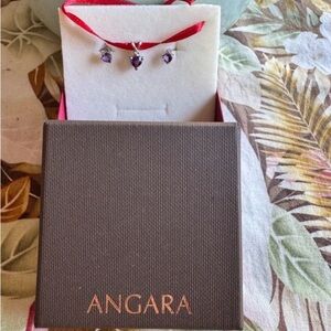 Angara Silver Necklace with Purple Gemstones